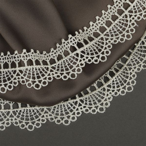 Кружево гипюр (плетёное) 35 мм, диз.2505 цв.F102 молочный уп.13.71м, Kruzhevo
