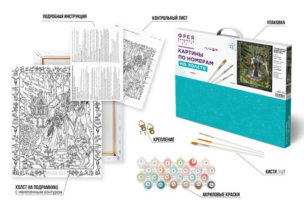 Картина по номерам Фрея PNB/PL-302, Славянская мифология. Баба Яга, 50х40 см