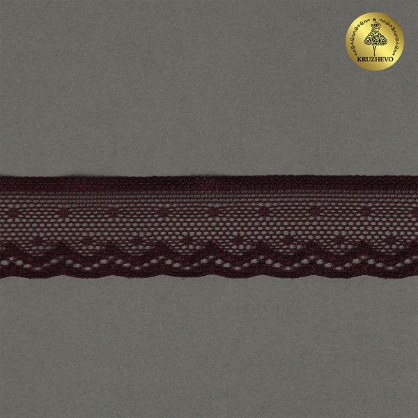 Кружево эластичное (стрейч) 25 мм, 8028, цв.076 сливовое вино уп.50м, Kruzhevo