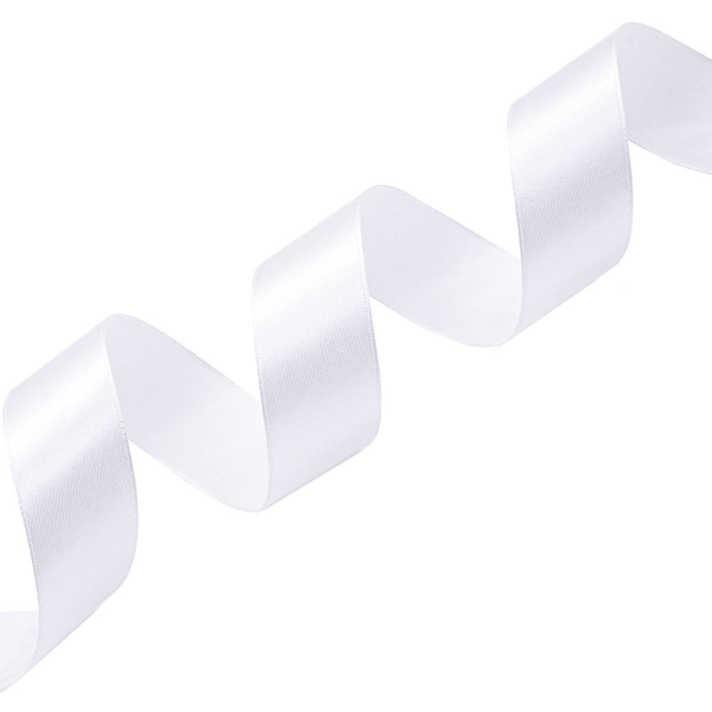 Лента атласная 1-сторонняя 25.0 мм / 22.86±1 метров, 001 белоснежный, Globus