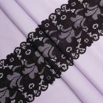 Кружево бельевое эластичное 150 мм / 3.4 метра, цвет черный