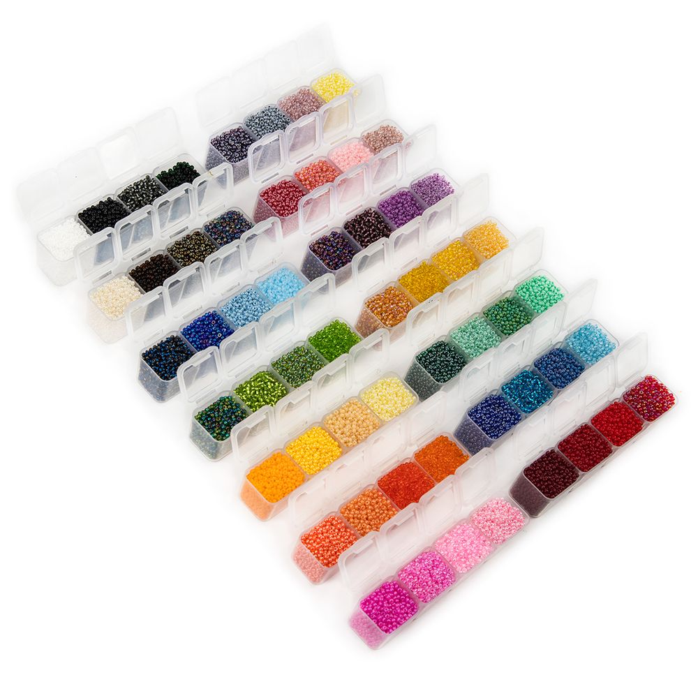 Органайзер для бисера с ячейками 21х17.5х2.6 см, 56 яч., пластик, прозрачный, Gamma ОМ-056