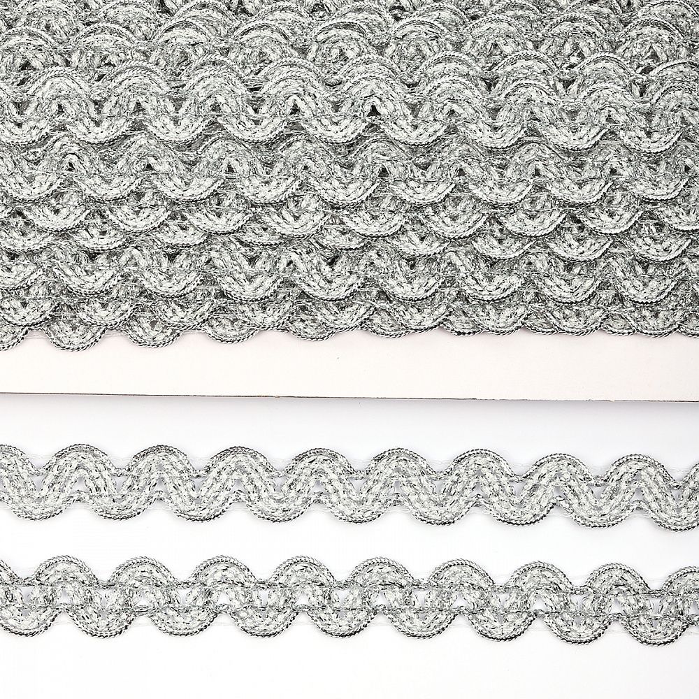 Тесьма отделочная 20 мм / 13.71 метров, TBY 907 цв.серебро