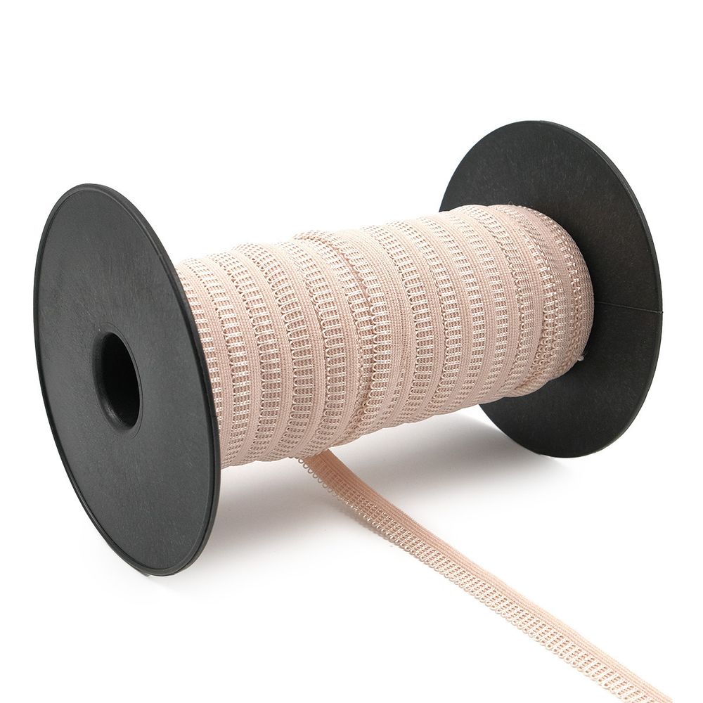 Резинка бельевая (ажурная) 10.0 мм / 50 метров, пудровый, 0310/49