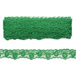 Кружево на сетке 23 мм, 6,8 м (±4 см), 060 св.зеленый