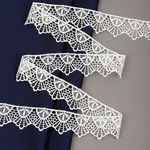 Кружево гипюр (плетёное) 30 мм, цв.4 молочный, уп. 9 м, Kruzhevo