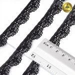 Кружево эластичное (стрейч) 15 мм, TBY.8031, 02 черный, 700м, Kruzhevo