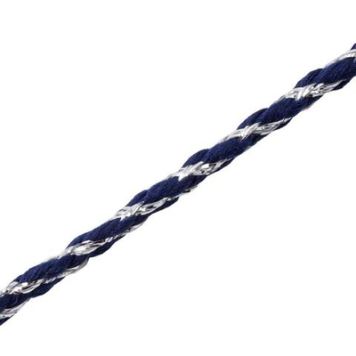 Шнур отделочный с метанитом ⌀3.0 мм / 20м (полиэстер 68%, метанит 32%), синий с серебром, Р2869