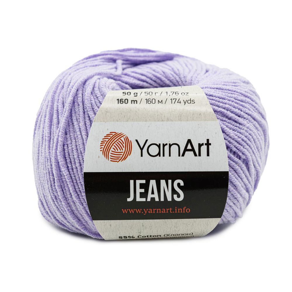 Пряжа YarnArt (ЯрнАрт) Jeans / уп.10 мот. по 50 г, 160м, 89 лаванда