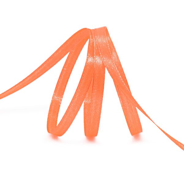 Лента атласная 1-сторонняя 6.0 мм / 22.86±1 метров, 037 яр.оранжевый, Globus