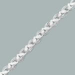 Тесьма отделочная 12 мм / 10 метров, вязаная, белый/серебро, С801Г7