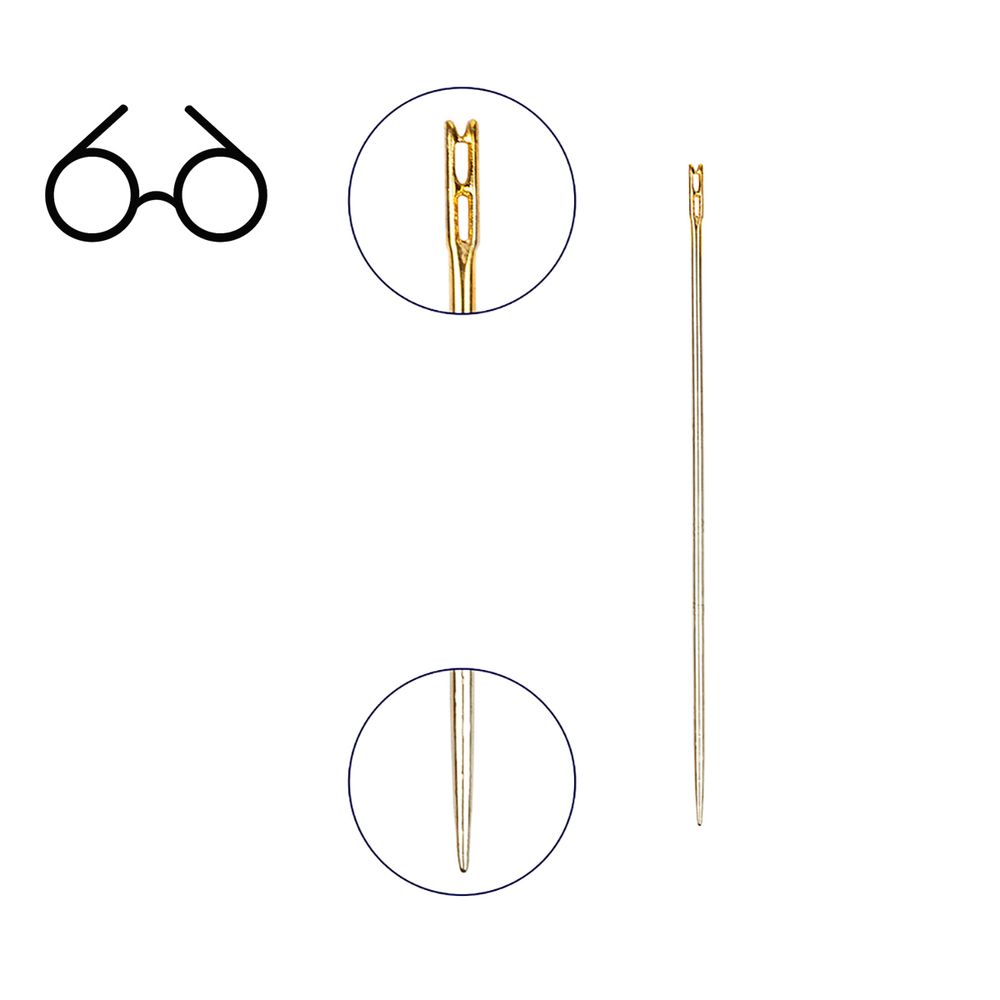 Иглы ручные для слабовидящих 12 шт, Gamma HN-07