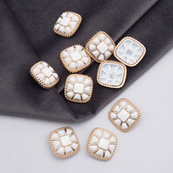 Пуговицы на ножке 36L=23 мм, металл, GD.White (золото-белый), 10 шт, MP07