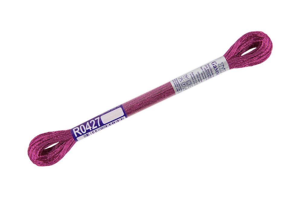 Мулине Gamma вискоза 100%, цв.R0427 т.фуксия, 12 мотков по 8 метров