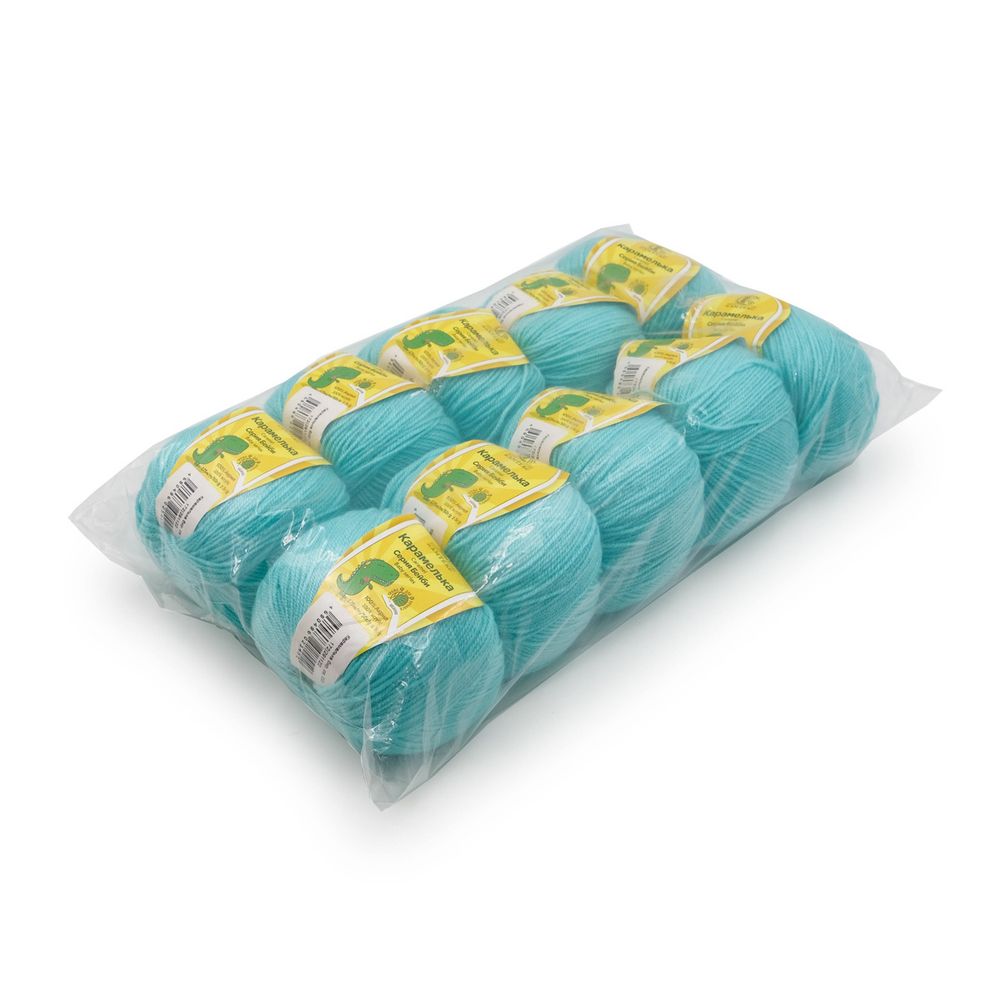 Пряжа Камтекс Карамелька / уп.10 мот. по 50 г, 175 м, 023 светлая бирюза