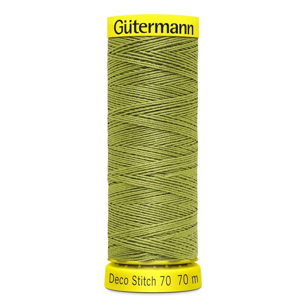 Нитки отделочные Gutermann Deco Stitch 70, 70м, 582 зеленая горчица, 5 катушек