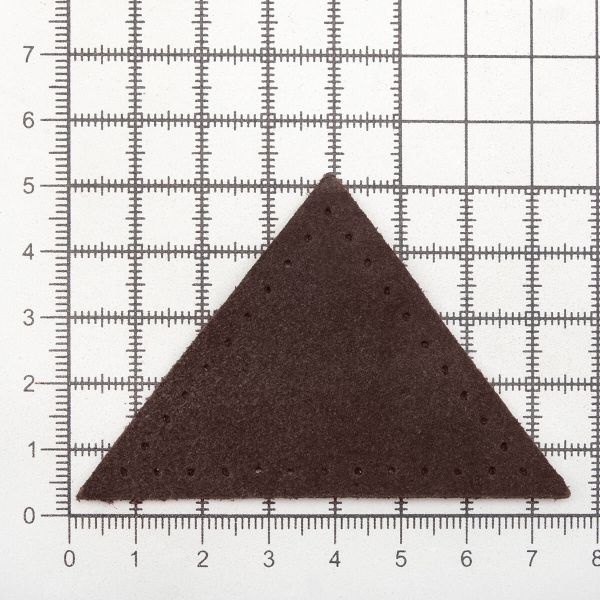 Заплатки пришивные из замши треугольник 6х6х6 см, с перфорацией, 2 шт, 21 темно-коричневый, 59902