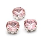 Хрустальные стразы в цапах круглой формы, розовый 10 мм, 5 шт. Astra&Craft, РЦ010НН10