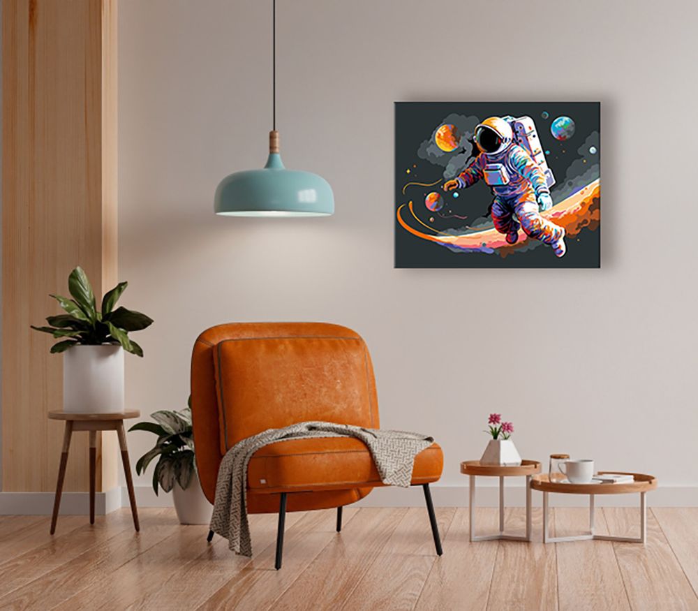 Картина по номерам Фрея PNB/PLB-287, Разноцветный космос, (эффект черного холста) 50х40 см