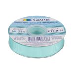 Лента репсовая (в рубчик) с зубчатым краем 25.0 мм / 25±1 метров, 314 мятный, Gamma PTGR-25