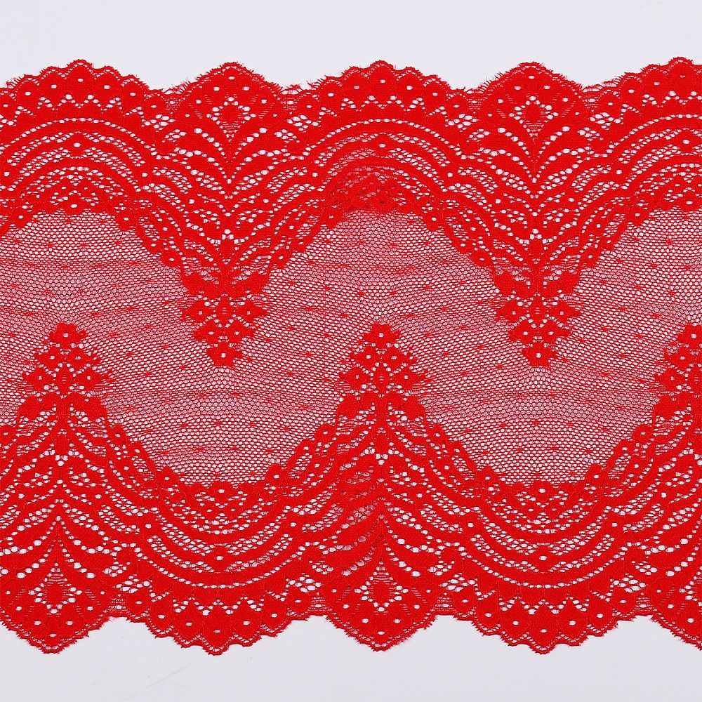 Кружево бельевое эластичное 230 мм / 10 м, 8036, цв.SD163 красный, Kruzhevo