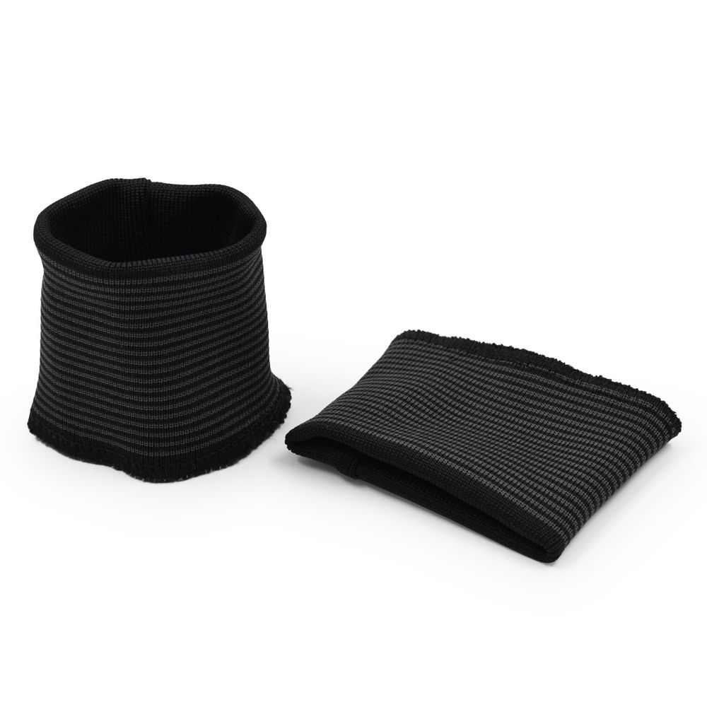 Манжеты трикотажные 8.0х9.5 см, 1 пара, средней плотности, 18 кл, 1х1, цв. черн/с серыми тонк. Полосками