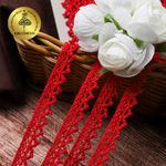 Кружево вязаное (тесьма) 10 мм / 10 метров, 5036.31 цв.31 красный, 10 м, Kruzhevo