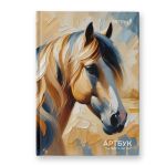 Артбук (скетчбук), глянцевая ламинация, блок белый, 7Бц, A5 100 г/м², сшивка 104 л. 4 шт, Ветер в гриве 01642, Светоч А238