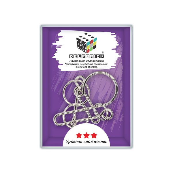 Головоломка металлическая, 1 шт, Р-узел 6 элементов, Delfbrick DLM-45