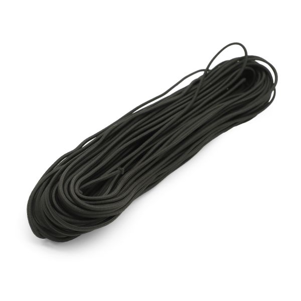 Резинка шляпная (шнур эластичный) ⌀3.0 мм / 30 метров, черный