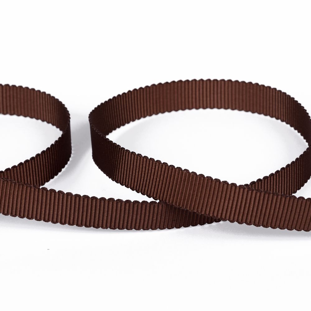 Лента репсовая (в рубчик) с зубчатым краем 10.0 мм, 25±1 метров, 850 коричневый, Gamma PTGR-10