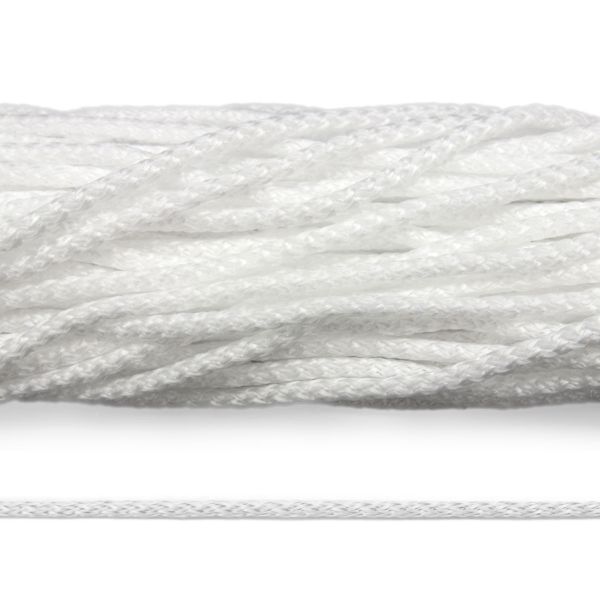 Шнур полипропилен круглый вязаный ⌀6.0 мм / 100 метров, 6-01 белый