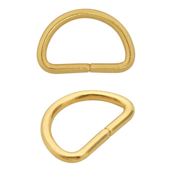 Полукольцо сварное металл внутр. 15 мм (внешн. 19х14 мм, ⌀2 мм), 100 шт, золото, 816-112