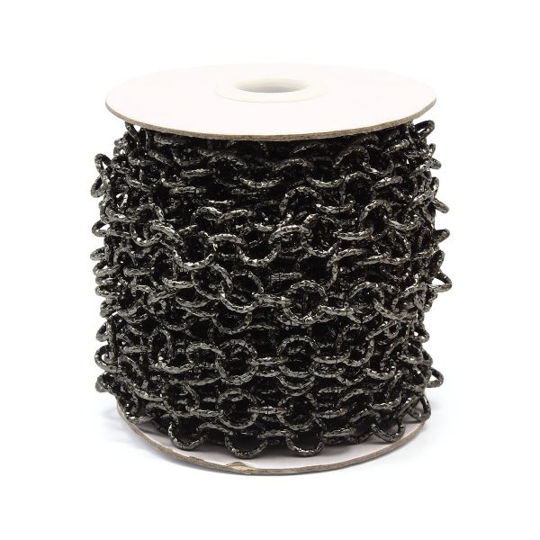 Цепь алюминиевая 2,0 мм, 11,6 мм, боб(10 м) (чер.никель) K14333