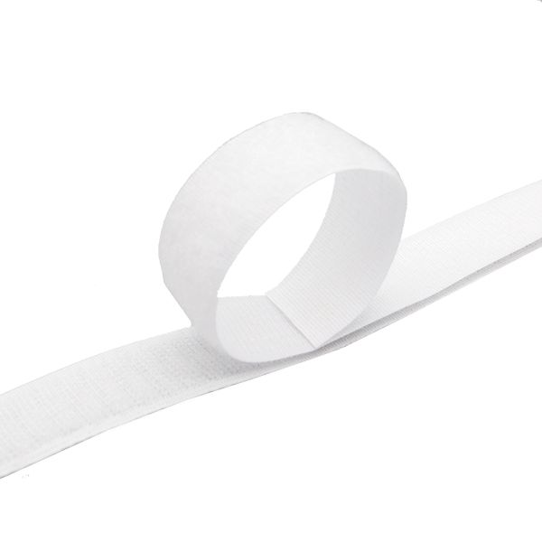 Лента контактная липучка (велкро) пришивная 25 мм / 25 метров, белый, /пара/, S090771, кач.