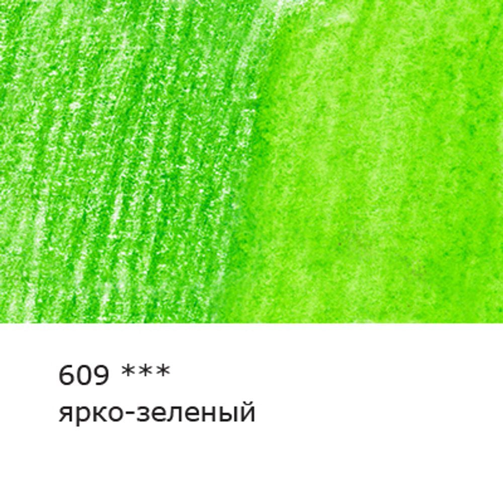 Карандаш акварельный художественный заточенный, 6 шт, 609 я.зеленый (Bright green), Vista-Artista Gallery VGWP