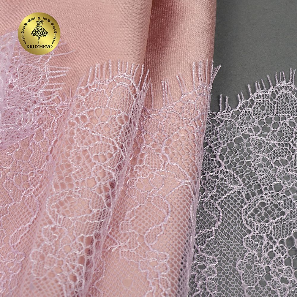 Кружево шантильи (реснички) 170 мм, A88 цв.F165 нежная сирень, 3 метра, Kruzhevo