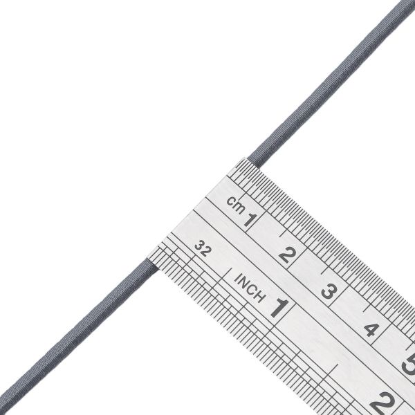 Резинка шляпная (шнур эластичный) ⌀3.0 мм / 30 метров, т.серый