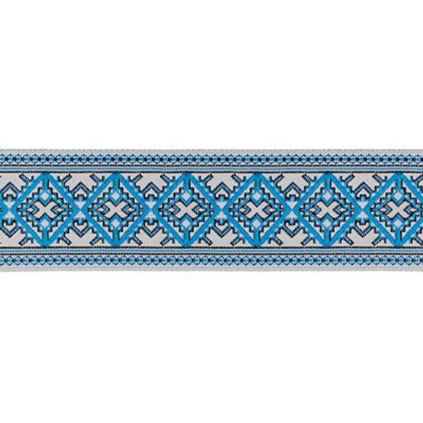 Лента (тесьма) жаккардовая 25.0 мм / 10±0.5 метров, голубой, Gamma TRJ-89