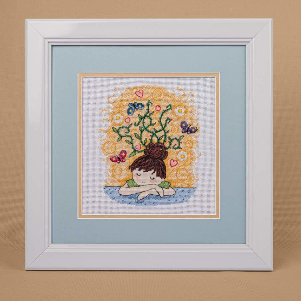 Набор для вышивания нитками Созвездие, Мечтательница 14х16см