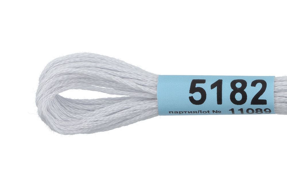 Мулине Gamma 100% хлопок, цв.5182 св.св.серый, 24 мотка по 8 метров
