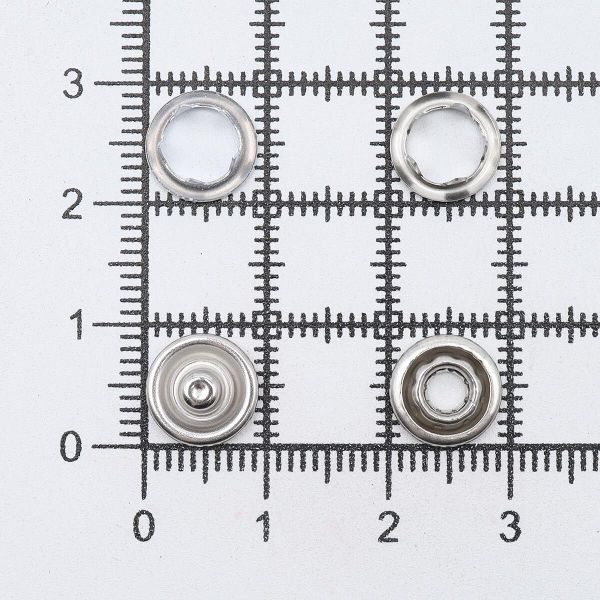 Кнопка рубашечная (джерси) открытая ⌀9.5 мм, ≈1440 шт, МЕТАЛЛ, эмаль, 101 белый глянцевый, NEW STAR