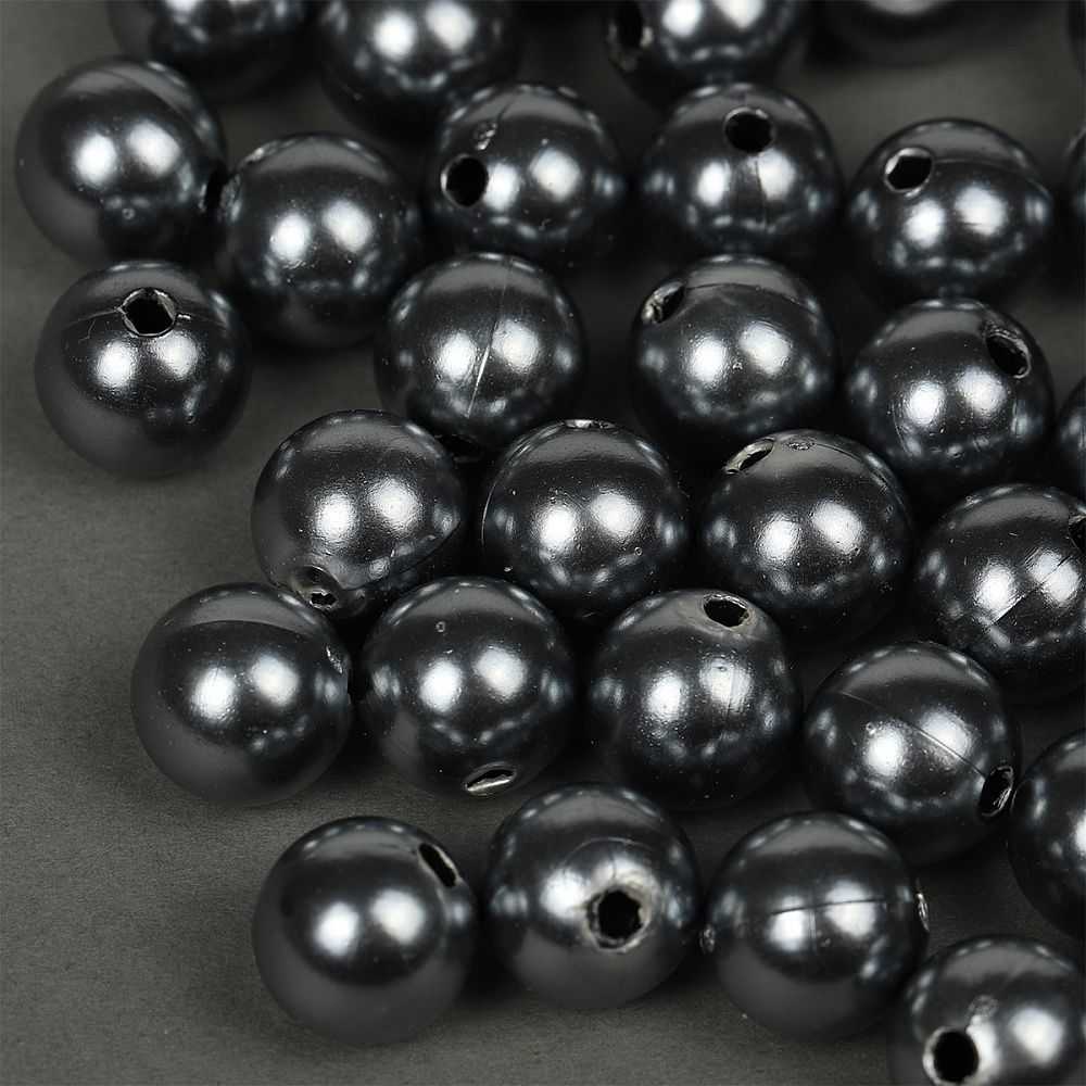 Бусины пластик (перламутр) ⌀12 мм, цв.029 серый, уп.500г (530 шт), Magic4Hobby