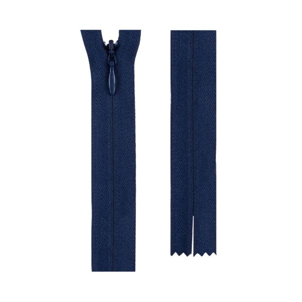 Молния потайная (скрытая) Т3 (3 мм) 1 зам., н/раз., 18 см, сатин (плотная) 220 синий, G013P Gamma, 10 шт