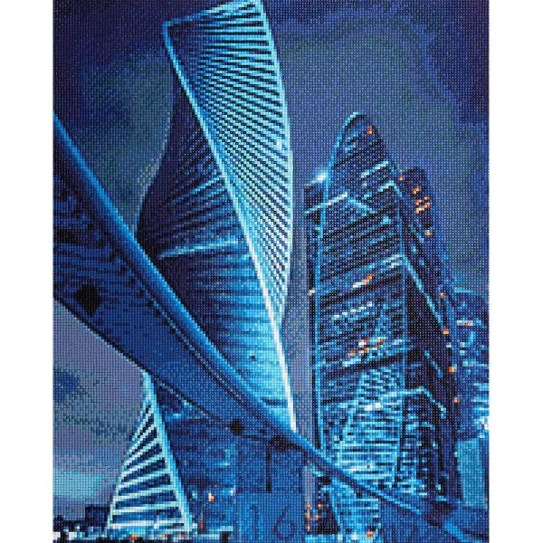 Алмазная (кристальная) мозаика Cristyle, Ночная Москва-Сити 40х50