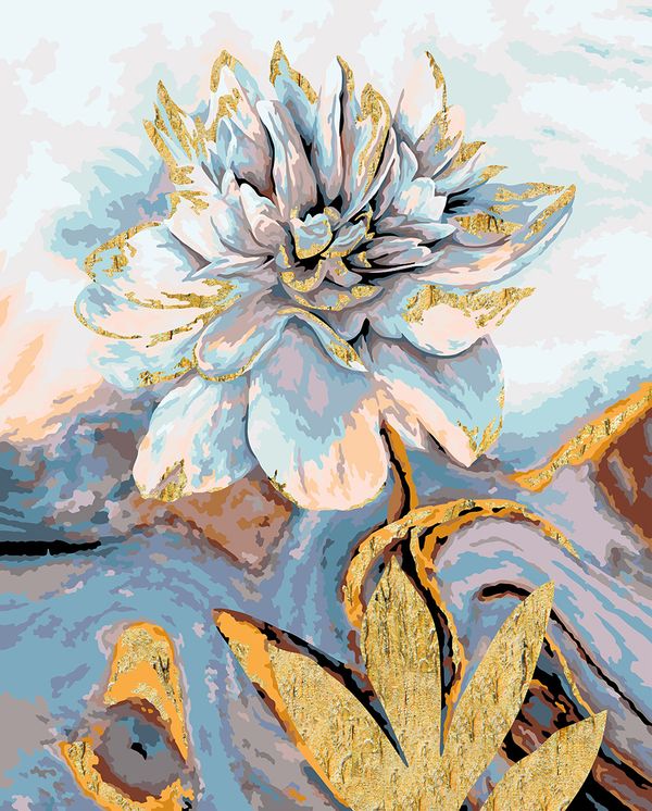 Картина по номерам Фрея PNB/PLPT-252, Пион в золоте, (с поталью) 50х40 см