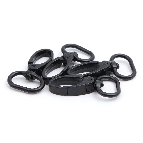 Карабин металл 20.0 мм (47х25 мм), черный матовый, ГУ12849, 4 шт