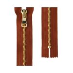 Молния металл Т5 (5 мм) 1 зам., н/раз., 18 см, декор, золото, каштановый Premium, MLP-5 Gamma, 1 шт