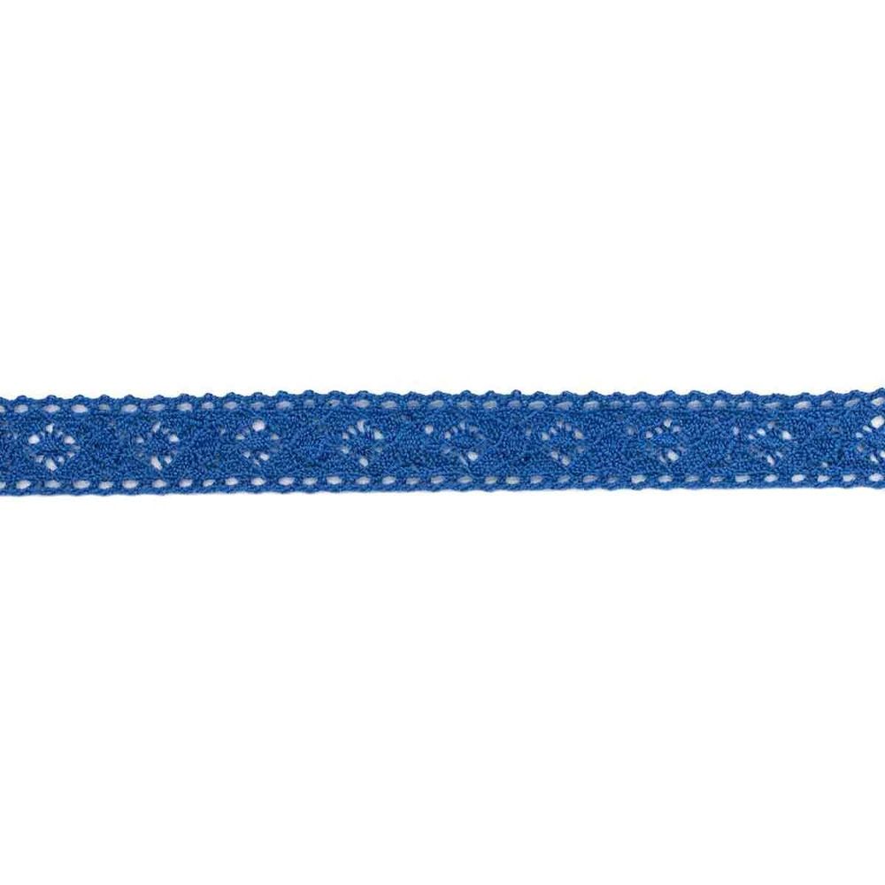 Кружево вязаное х/б 20 мм / 10 метров, цвет JD054 синий, (CL-103)