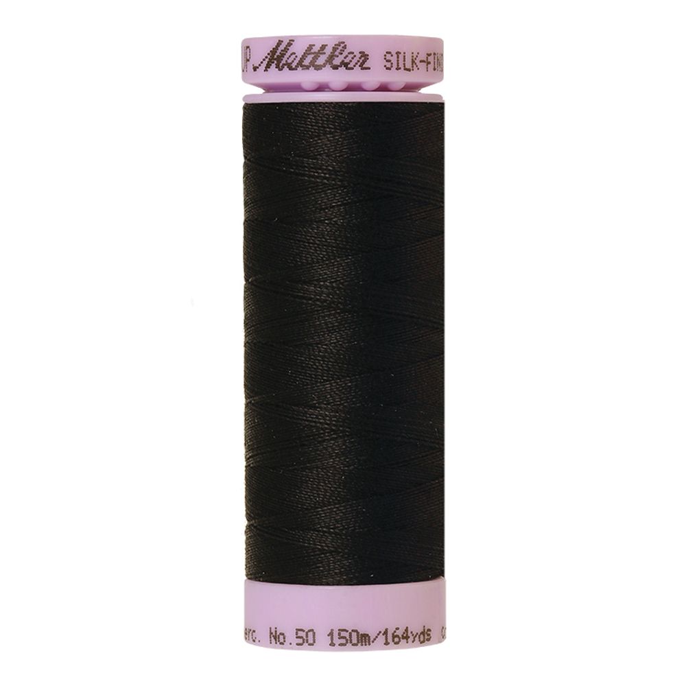 Нитки хлопковые отделочные Mettler Silk-Finish Cotton 50, 150 м, 4000 черный, 1 шт